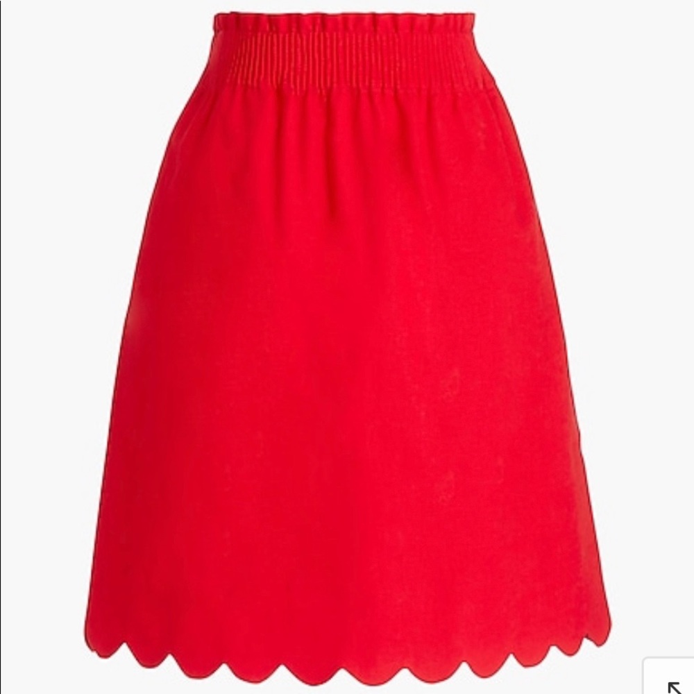J.Crew Red Scalloped Sidewalk Skirt, Sz 4